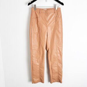 Aritzia Wilfred Melina Pant in Japanese vegan leather congac tan size 4
